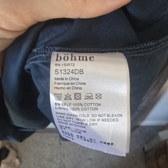 Bohme Navy Blue Puff Sleeve Corset Dress - Picture 5 of 5